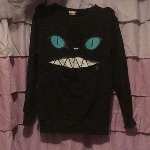 Smiling cat sweatshirt jumper zipper mouth kitty